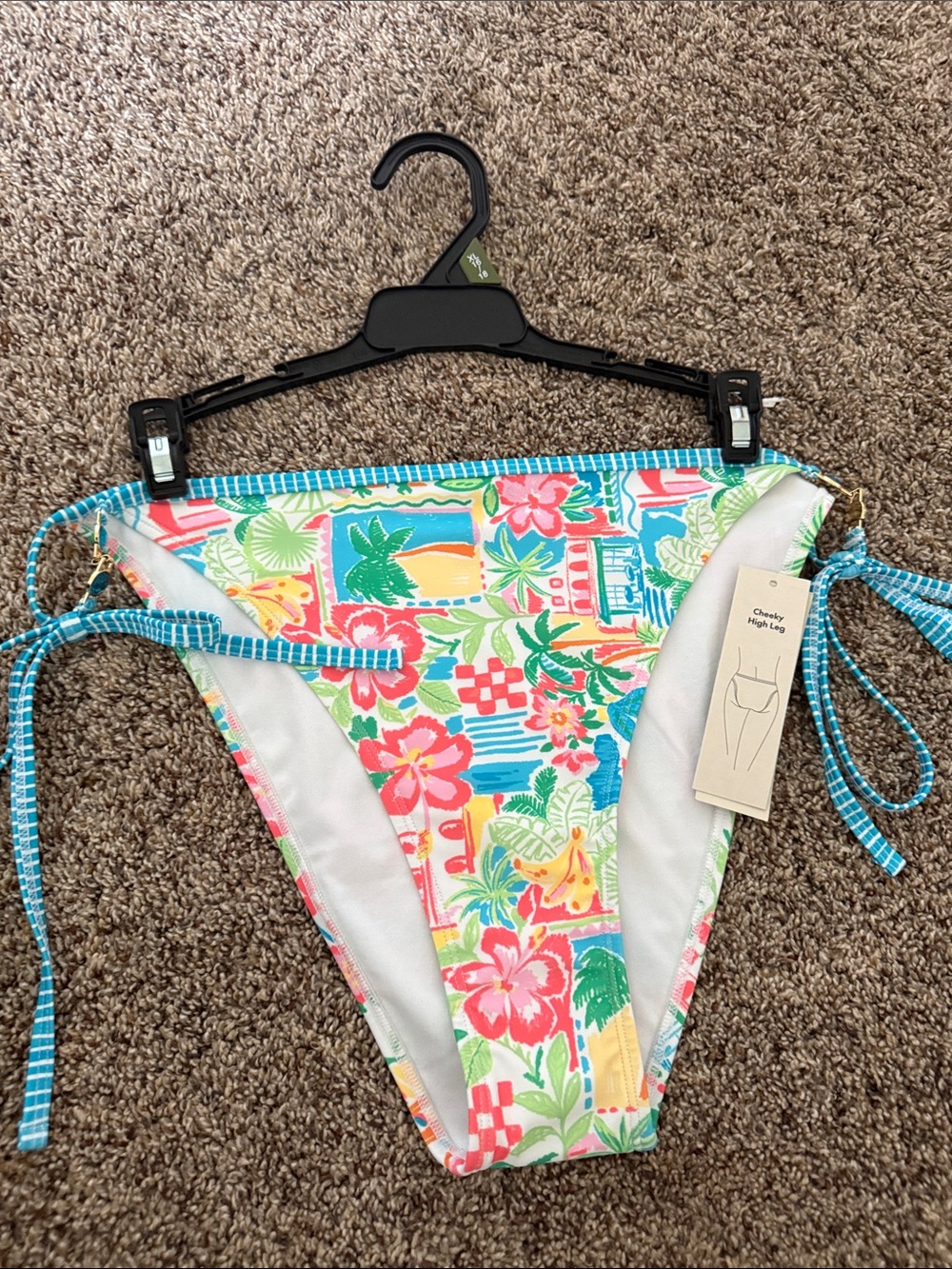 Women’s XL Floral Tie-Side Bikini Bottom - Multicolor